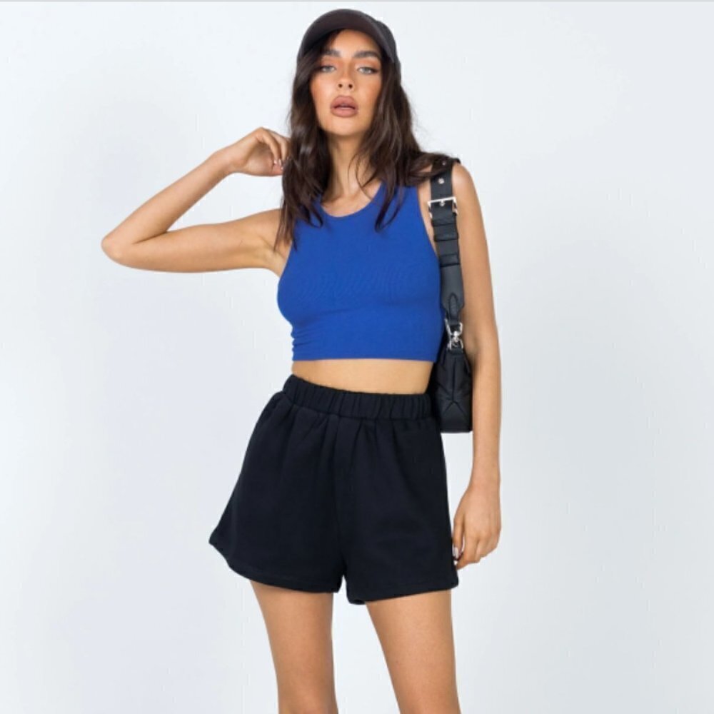Princess Polly Florida Black Elastic Waist Shorts 10 - Picture 8 of 10